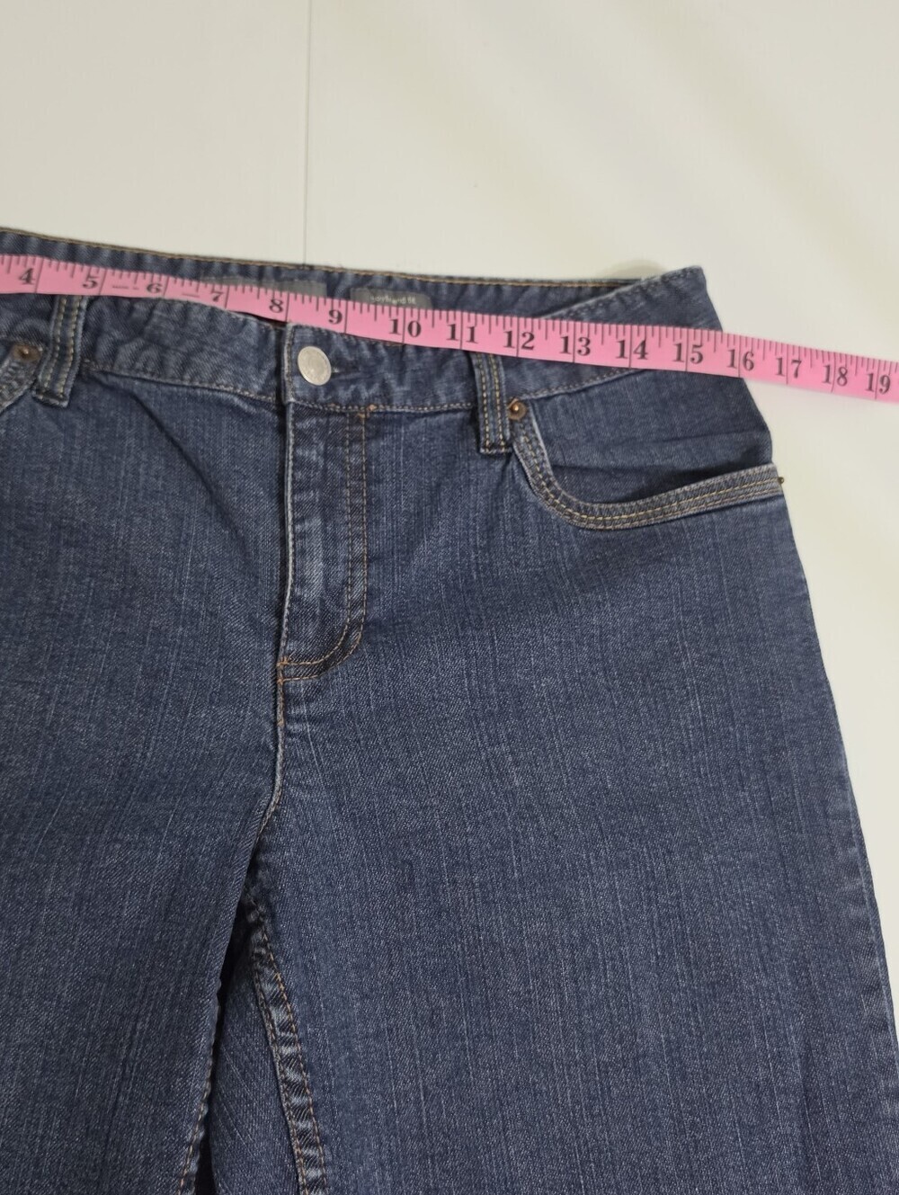 Liz Claiborne Boyfriend Fit Jeans Womens 8R Stretch Denim Embroidered Pockets - Picture 8 of 12